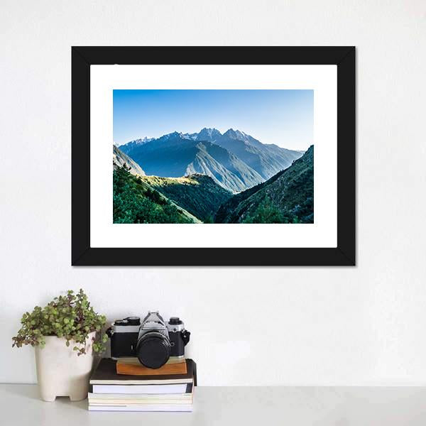 Landscape Of Caucasus Mountain Canvas Wall Art-1 Piece-Framed Print-20" x 16"-Tiaracle