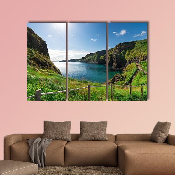 Cliffs In Ireland Canvas Wall Art-3 Horizontal-Gallery Wrap-37" x 24"-Tiaracle