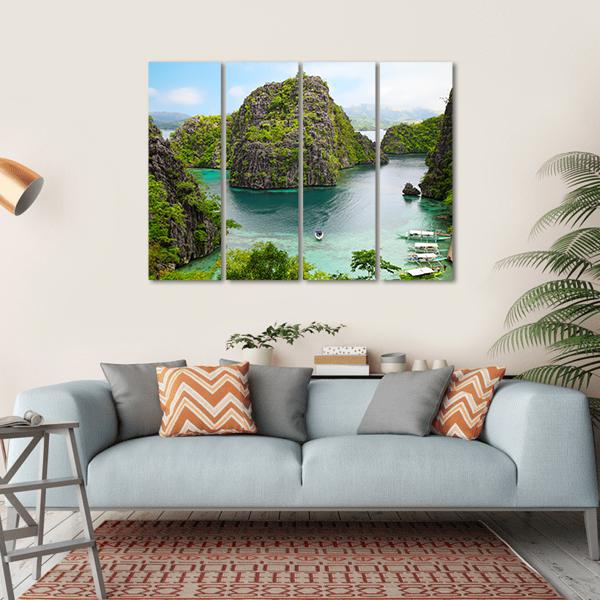 Landscape Of Coron Canvas Wall Art-4 Horizontal-Gallery Wrap-34" x 24"-Tiaracle