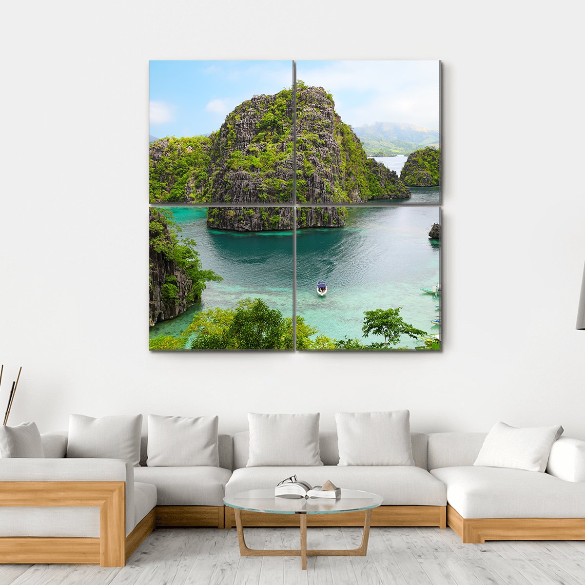 Landscape Of Coron Canvas Wall Art-4 Square-Gallery Wrap-17" x 17"-Tiaracle