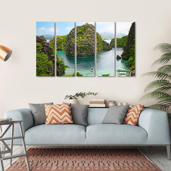 Landscape Of Coron Canvas Wall Art-5 Horizontal-Gallery Wrap-22" x 12"-Tiaracle