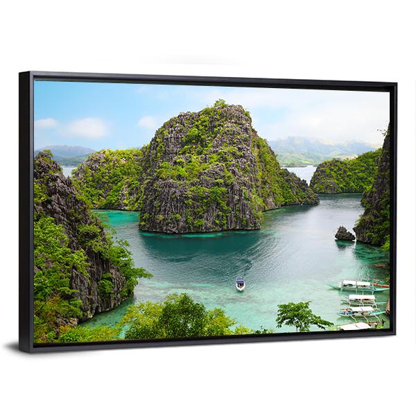 Landscape Of Coron Canvas Wall Art-3 Horizontal-Gallery Wrap-25" x 16"-Tiaracle