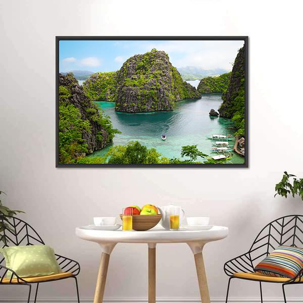 Landscape Of Coron Canvas Wall Art-3 Horizontal-Gallery Wrap-25" x 16"-Tiaracle