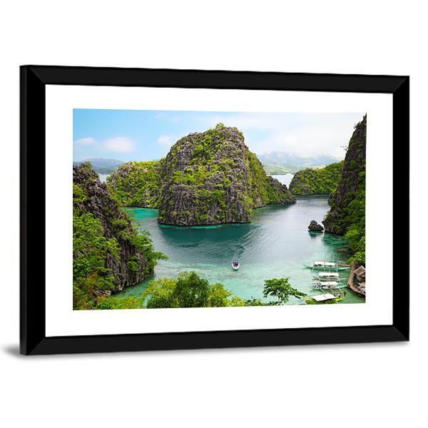 Landscape Of Coron Canvas Wall Art-5 Horizontal-Gallery Wrap-22" x 12"-Tiaracle