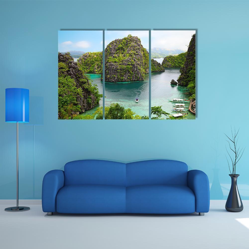 Landscape Of Coron Canvas Wall Art-3 Horizontal-Gallery Wrap-37" x 24"-Tiaracle