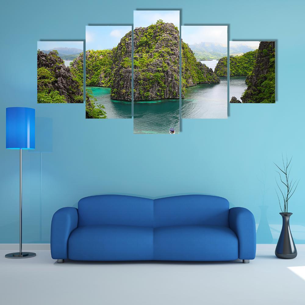 Landscape Of Coron Canvas Wall Art-5 Star-Gallery Wrap-62" x 32"-Tiaracle