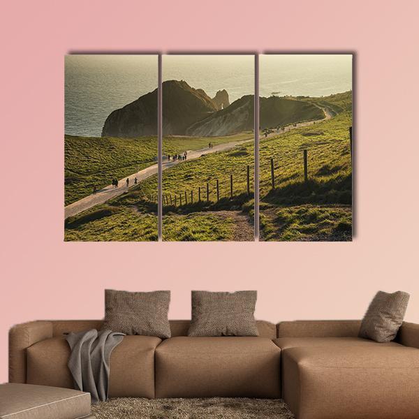 Landscape Of Durdle Door Canvas Wall Art-3 Horizontal-Gallery Wrap-37" x 24"-Tiaracle