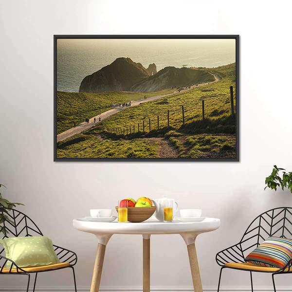 Landscape Of Durdle Door Canvas Wall Art-3 Horizontal-Gallery Wrap-25" x 16"-Tiaracle