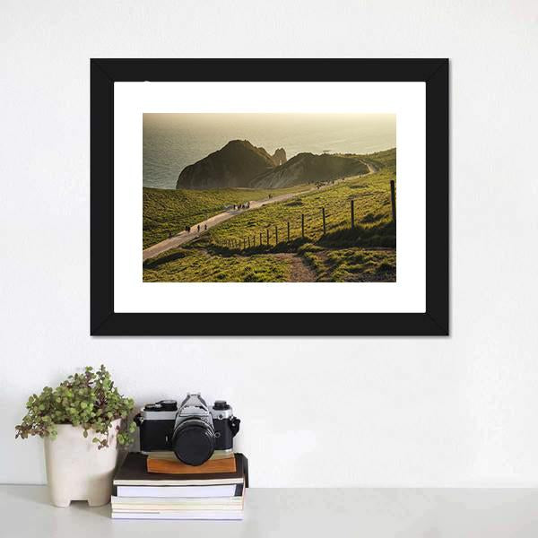 Landscape Of Durdle Door Canvas Wall Art-1 Piece-Framed Print-20" x 16"-Tiaracle