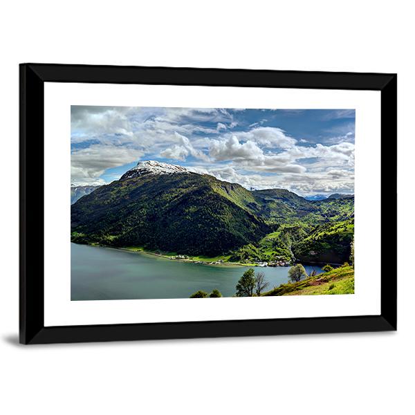 Landscape Of Fjord Norway Panoramic Canvas Wall Art-1 Piece-36" x 12"-Tiaracle