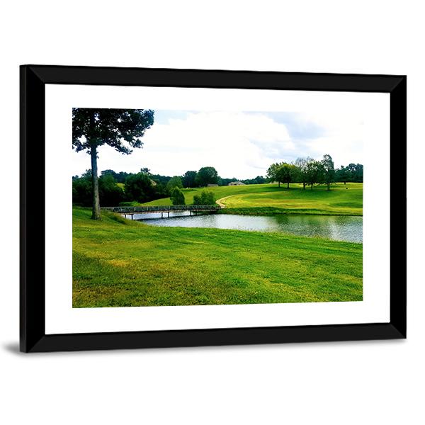 Landscape Of Golf Course Panoramic Canvas Wall Art-1 Piece-36&quot; x 12&quot;-Tiaracle