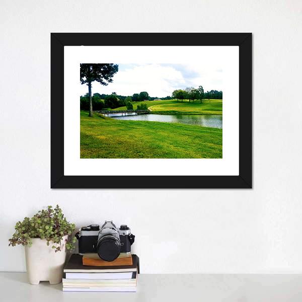 Landscape Of Golf Course Panoramic Canvas Wall Art-1 Piece-36&quot; x 12&quot;-Tiaracle