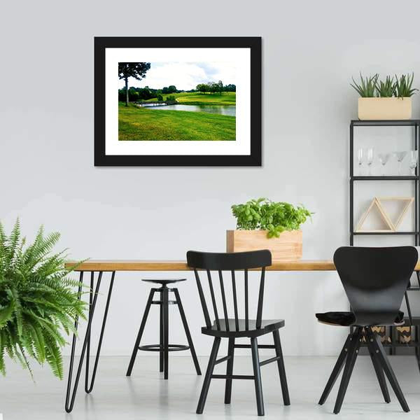 Landscape Of Golf Course Panoramic Canvas Wall Art-1 Piece-36&quot; x 12&quot;-Tiaracle