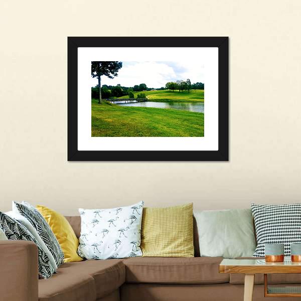 Landscape Of Golf Course Panoramic Canvas Wall Art-1 Piece-36&quot; x 12&quot;-Tiaracle