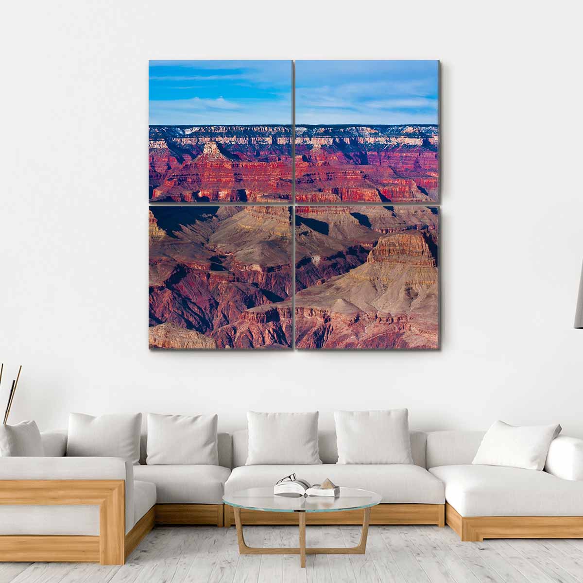 Famous Grand Canyon Canvas Wall Art-4 Square-Gallery Wrap-17" x 17"-Tiaracle