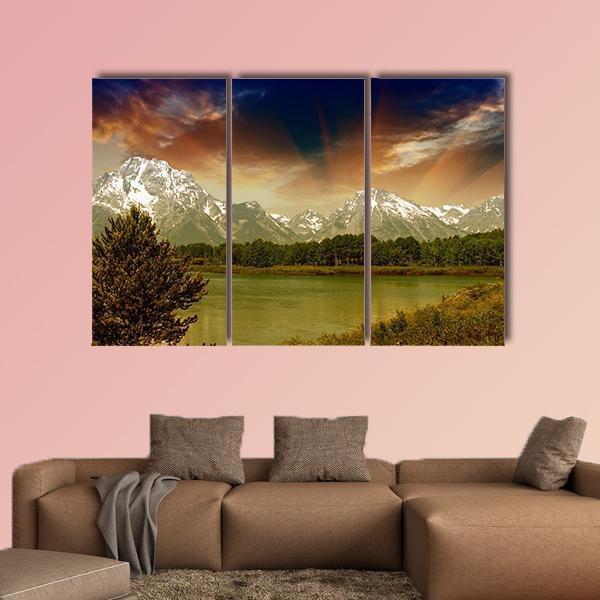 Grand Teton National Park Canvas Wall Art-3 Horizontal-Gallery Wrap-37&quot; x 24&quot;-Tiaracle