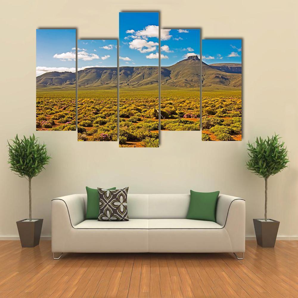 Landscape Of Tankwa Karoo Canvas Wall Art-5 Pop-Gallery Wrap-47" x 32"-Tiaracle