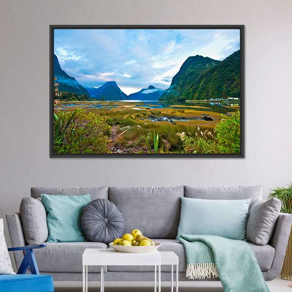 Landscape Of High Mountain Canvas Wall Art-3 Horizontal-Gallery Wrap-25" x 16"-Tiaracle