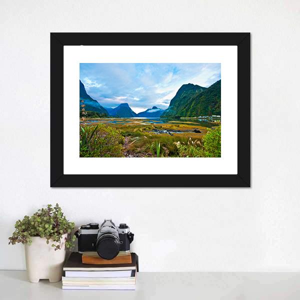 Landscape Of High Mountain Canvas Wall Art-1 Piece-Framed Print-20" x 16"-Tiaracle