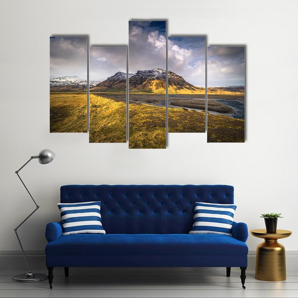 Wild Landscape Iceland Canvas Wall Art-5 Pop-Gallery Wrap-47" x 32"-Tiaracle
