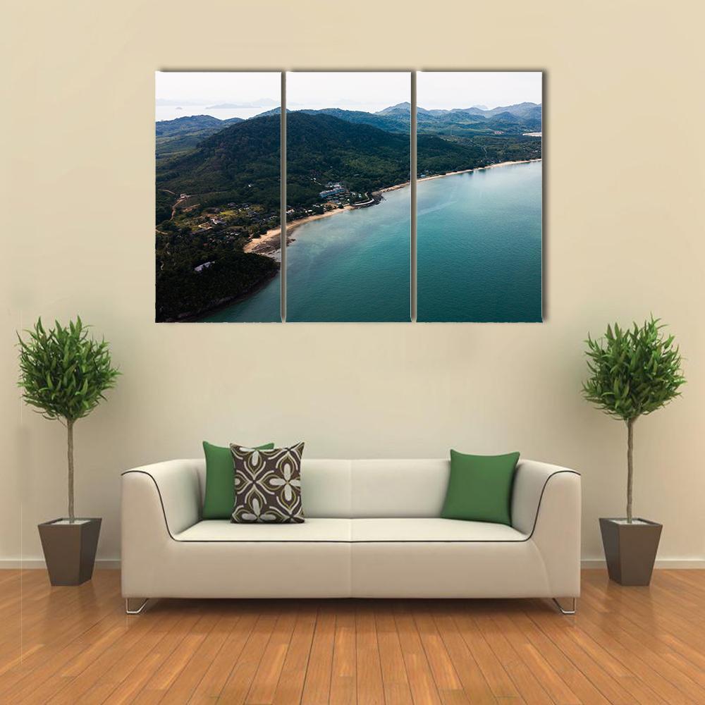 Koh Yao Noi Aerial View Canvas Wall Art-3 Horizontal-Gallery Wrap-37" x 24"-Tiaracle