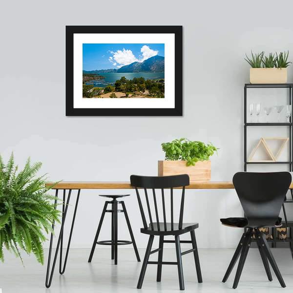 Landscape Of Lake Batur Canvas Wall Art-3 Horizontal-Gallery Wrap-25" x 16"-Tiaracle