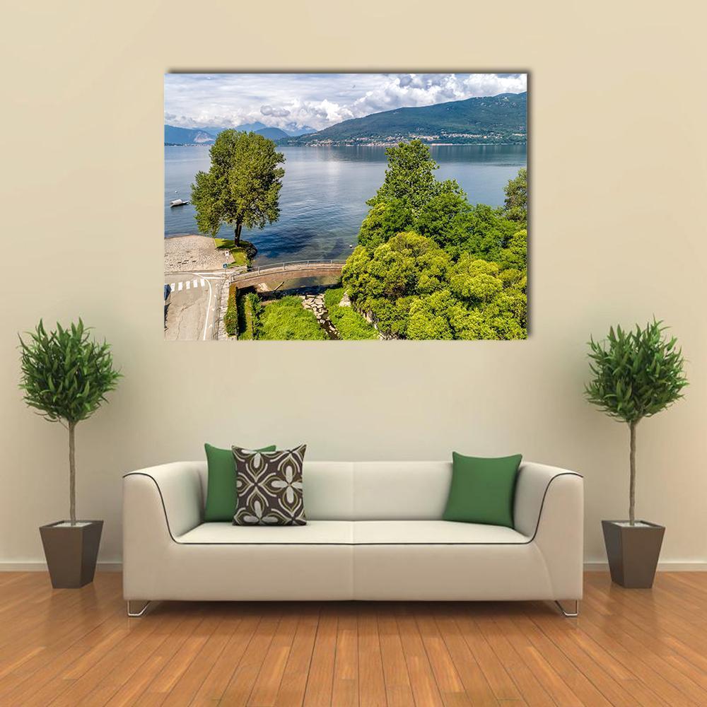Lake Maggiore In Summer Canvas Wall Art-1 Piece-Gallery Wrap-48" x 32"-Tiaracle