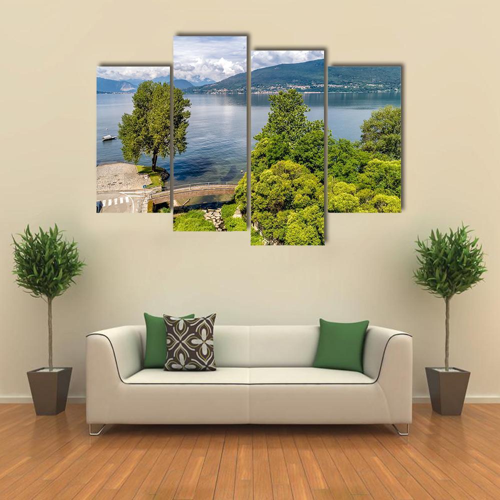 Lake Maggiore In Summer Canvas Wall Art-4 Pop-Gallery Wrap-50" x 32"-Tiaracle