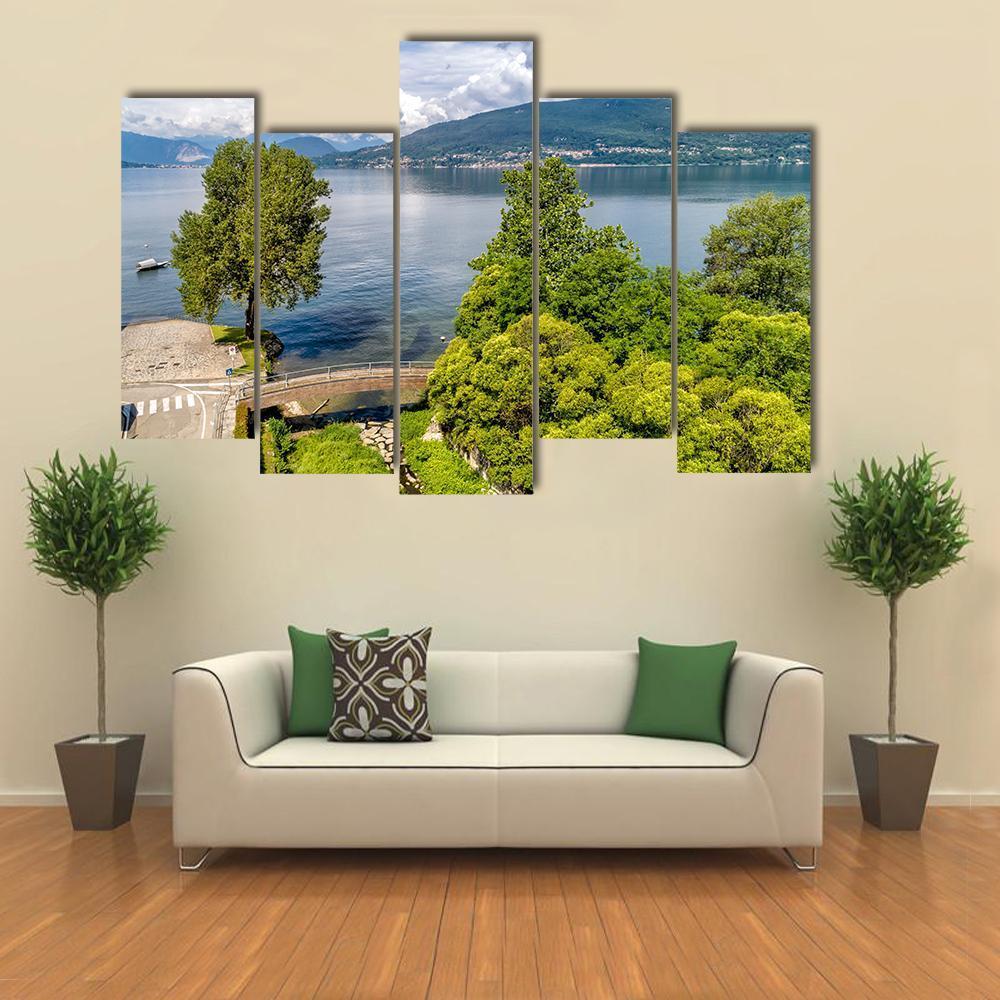 Lake Maggiore In Summer Canvas Wall Art-5 Pop-Gallery Wrap-47" x 32"-Tiaracle