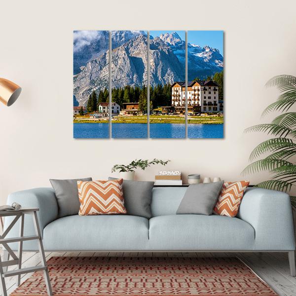 Landscape Of Lake Misurina Canvas Wall Art-4 Horizontal-Gallery Wrap-34" x 24"-Tiaracle