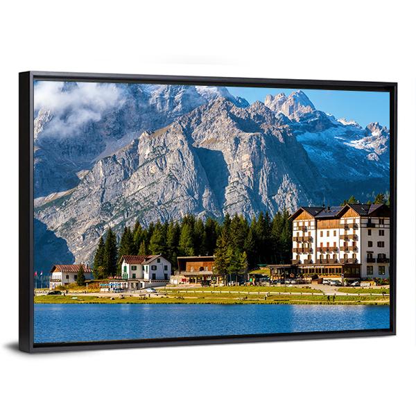 Landscape Of Lake Misurina Canvas Wall Art-5 Horizontal-Gallery Wrap-22" x 12"-Tiaracle