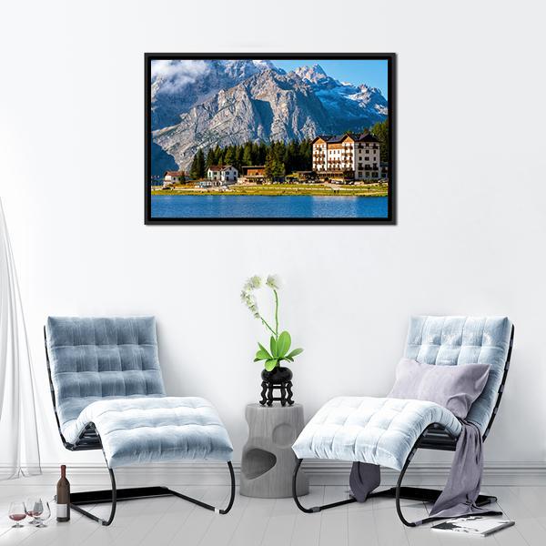 Landscape Of Lake Misurina Canvas Wall Art-5 Horizontal-Gallery Wrap-22" x 12"-Tiaracle