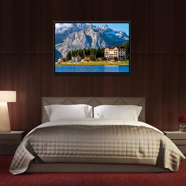 Landscape Of Lake Misurina Canvas Wall Art-5 Horizontal-Gallery Wrap-22" x 12"-Tiaracle
