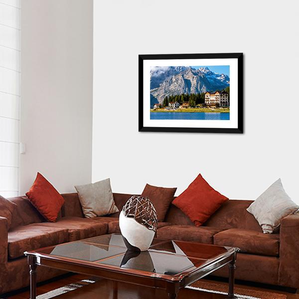 Landscape Of Lake Misurina Canvas Wall Art-5 Horizontal-Gallery Wrap-22" x 12"-Tiaracle