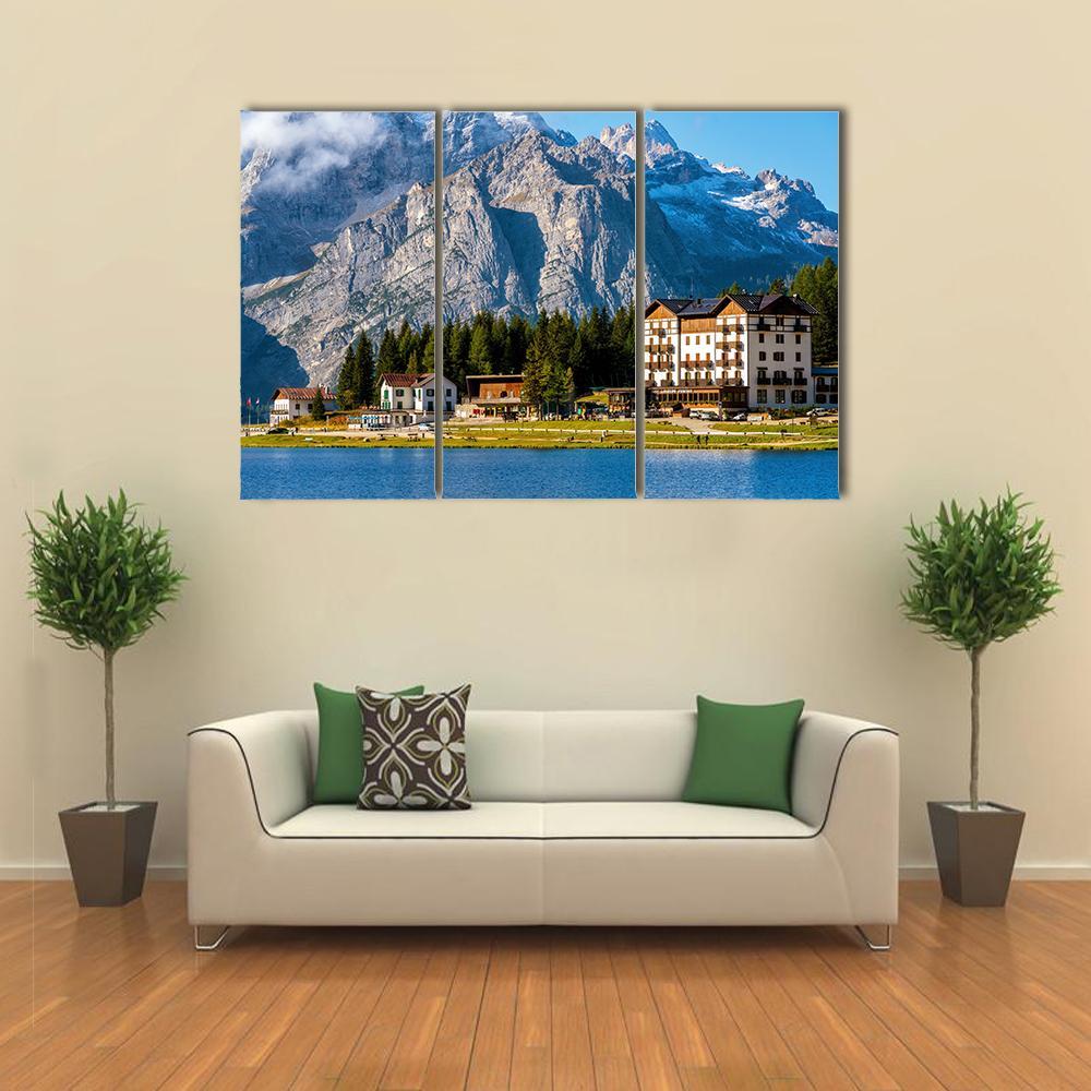 Landscape Of Lake Misurina Canvas Wall Art-3 Horizontal-Gallery Wrap-37" x 24"-Tiaracle