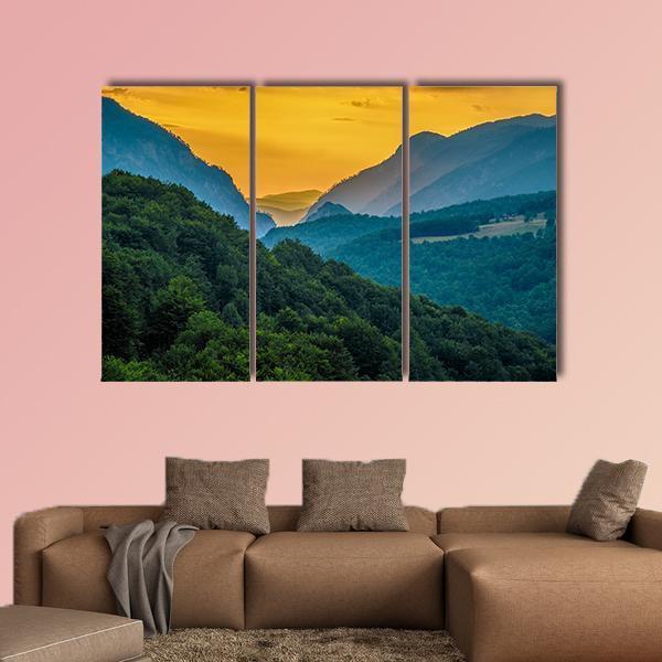 Montenegro Mountains Canvas Wall Art-3 Horizontal-Gallery Wrap-37" x 24"-Tiaracle