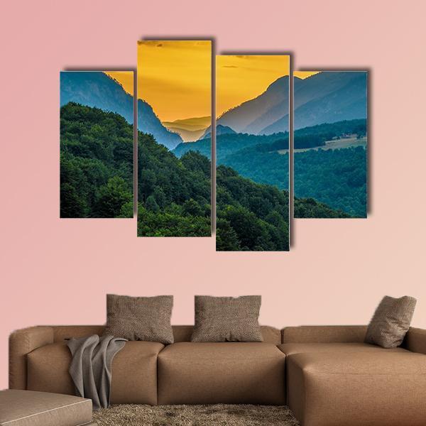 Montenegro Mountains Canvas Wall Art-4 Pop-Gallery Wrap-50" x 32"-Tiaracle