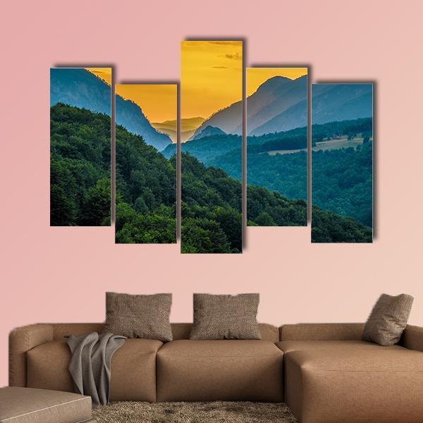 Montenegro Mountains Canvas Wall Art-5 Pop-Gallery Wrap-47" x 32"-Tiaracle
