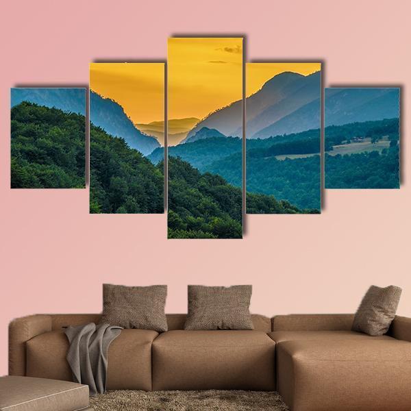 Montenegro Mountains Canvas Wall Art-5 Star-Gallery Wrap-62" x 32"-Tiaracle