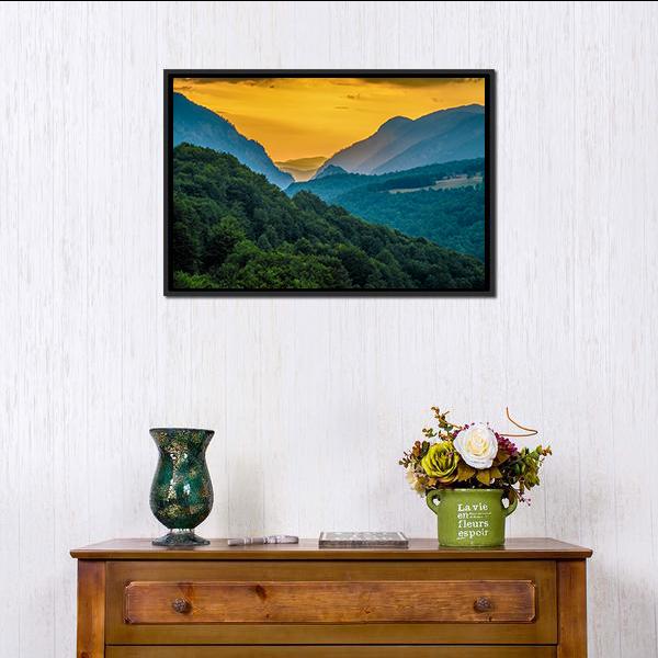 Montenegro Mountains Canvas Wall Art-1 Piece-Floating Frame-24" x 16"-Tiaracle