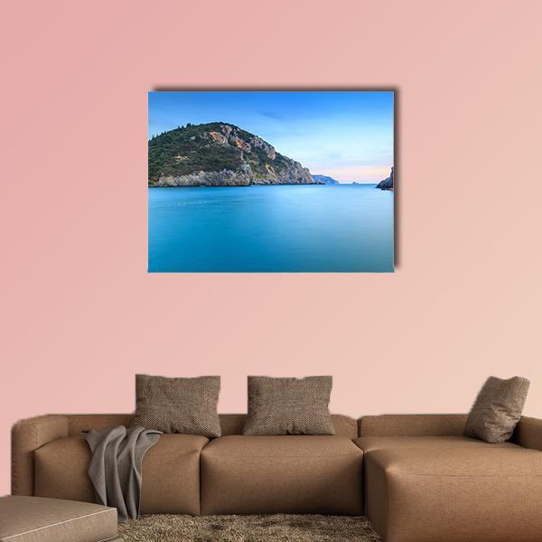 Corfu Island Canvas Wall Art-1 Piece-Gallery Wrap-48" x 32"-Tiaracle