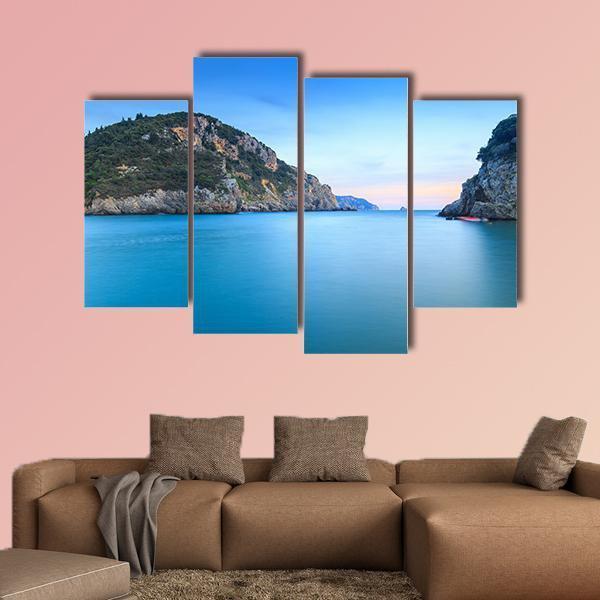 Corfu Island Canvas Wall Art-4 Pop-Gallery Wrap-50" x 32"-Tiaracle