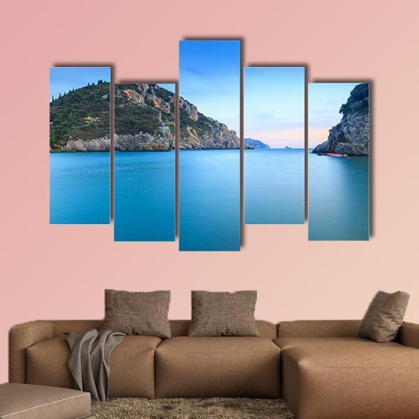 Corfu Island Canvas Wall Art-5 Pop-Gallery Wrap-47" x 32"-Tiaracle