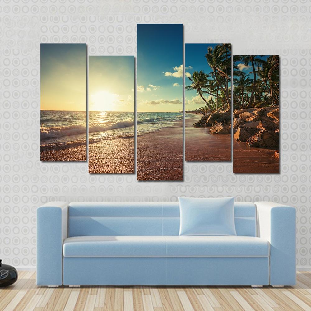 Landscape Of Paradise Canvas Wall Art-5 Pop-Gallery Wrap-47&quot; x 32&quot;-Tiaracle