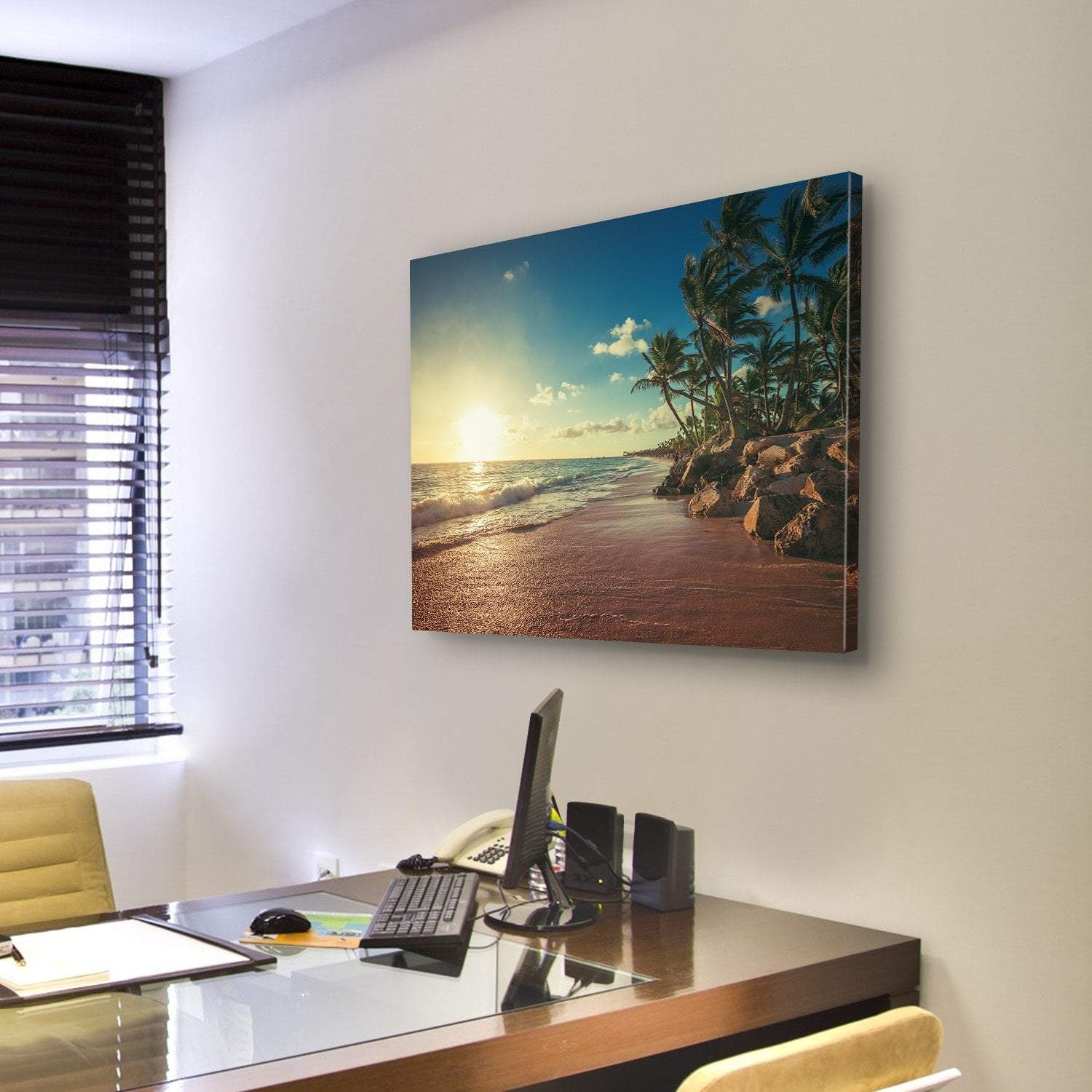 Landscape Of Paradise Canvas Wall Art-3 Horizontal-Gallery Wrap-25" x 16"-Tiaracle