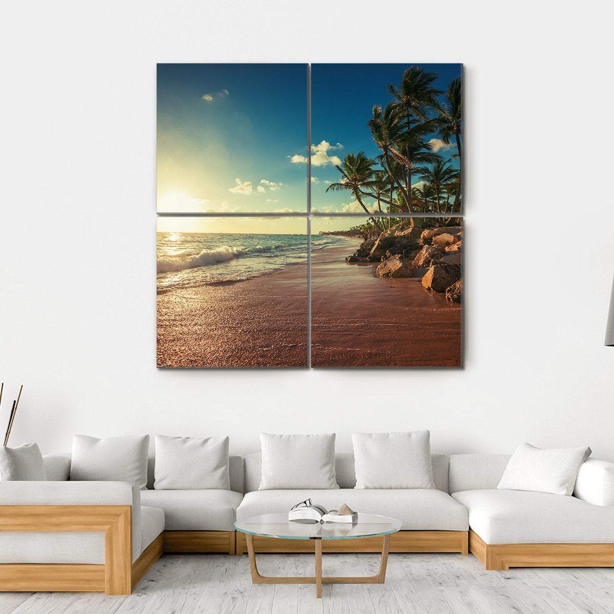 Landscape Of Paradise Canvas Wall Art-4 Square-Gallery Wrap-17" x 17"-Tiaracle
