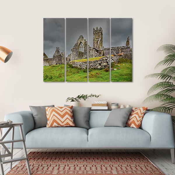 Ross Friary In Summer Canvas Wall Art-4 Horizontal-Gallery Wrap-34" x 24"-Tiaracle