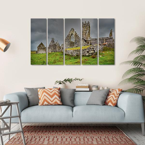 Ross Friary In Summer Canvas Wall Art-5 Horizontal-Gallery Wrap-22" x 12"-Tiaracle
