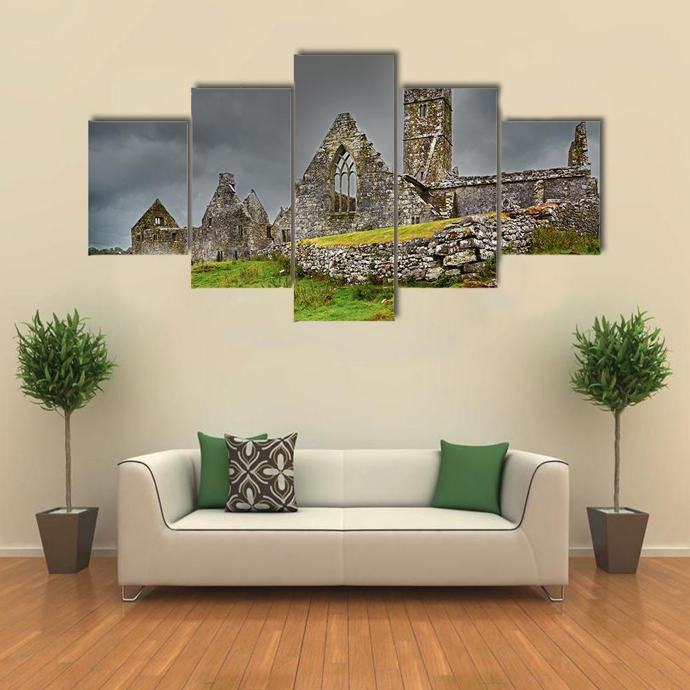 Ross Friary In Summer Canvas Wall Art-5 Star-Gallery Wrap-62" x 32"-Tiaracle