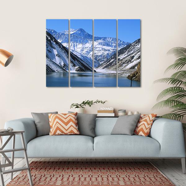 Landscape Of Snow Mountain Canvas Wall Art-4 Horizontal-Gallery Wrap-34" x 24"-Tiaracle